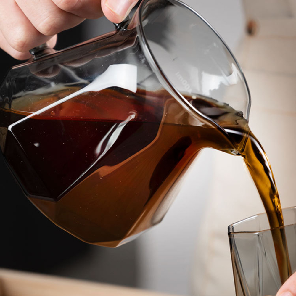 【GlassKing】GK-839 黑耀鑽石壺 手沖咖啡壺 耐熱直火壺 耐熱玻璃壺 咖啡壺 泡茶壺 分享壺 下接壺, , large