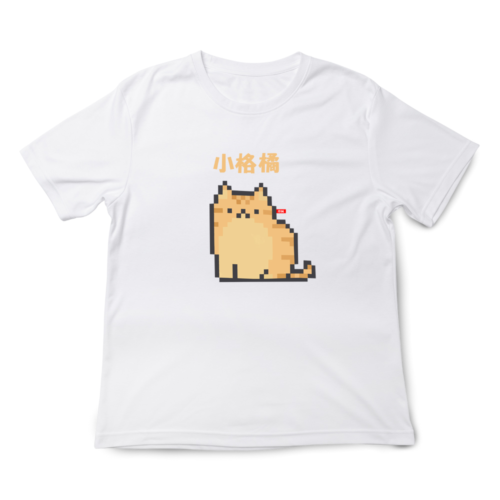 JZ TEE Cat - Small Checkered Orange Graphic Tee, , large