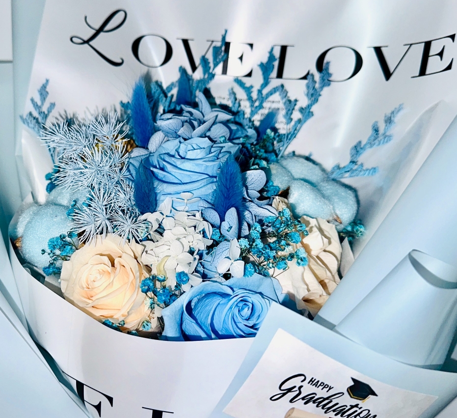 (桑妮亞花坊) 永生玫瑰乾燥花束  乾燥花束 情人節花束  生日花束 拍照 送禮, , large