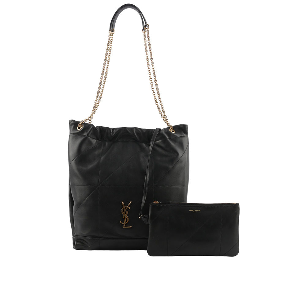 YSL Jamie 4.3 菱格紋小羊皮附小袋肩背包/黑色, , large