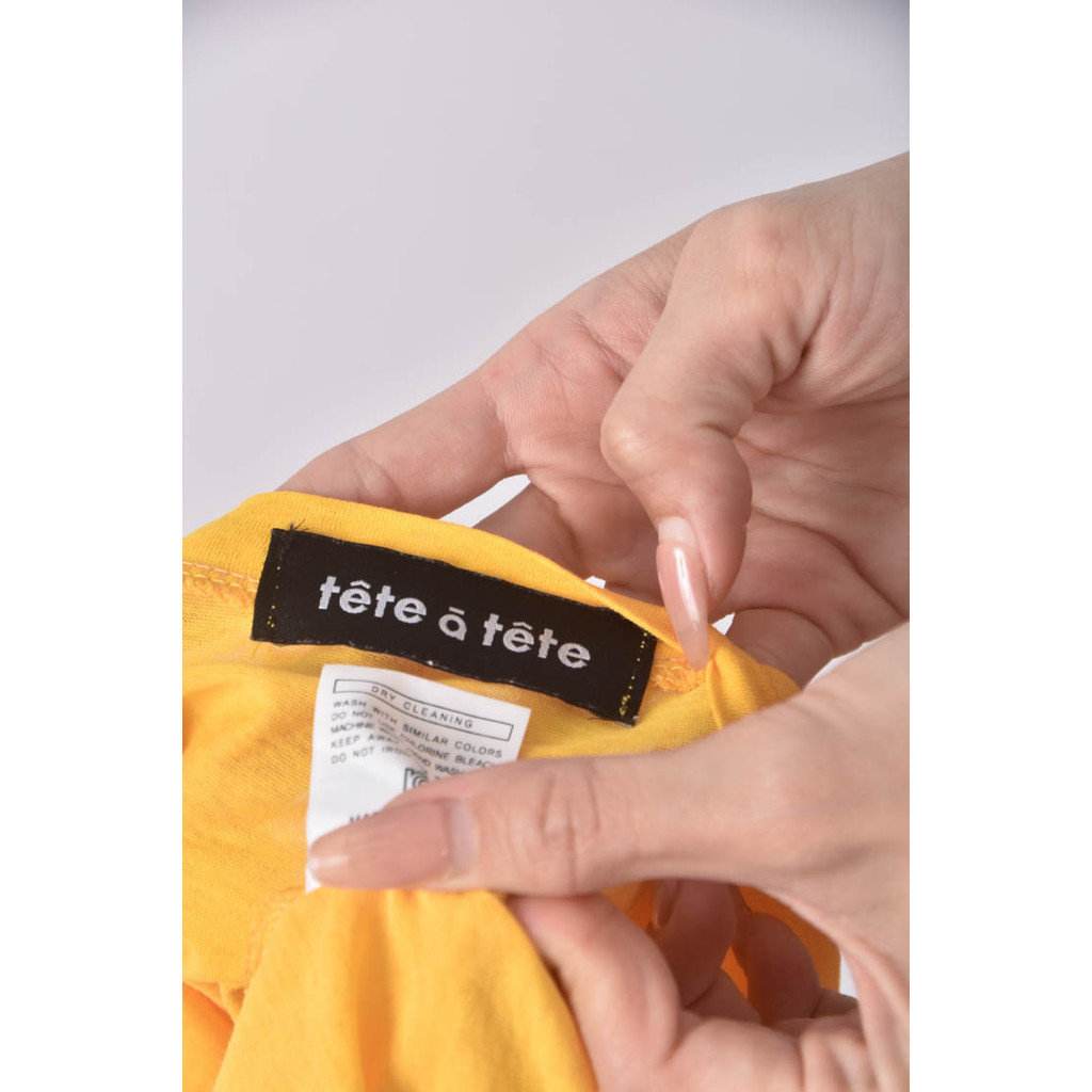 (S) tete a tete黃色短袖上衣二手衣, , large