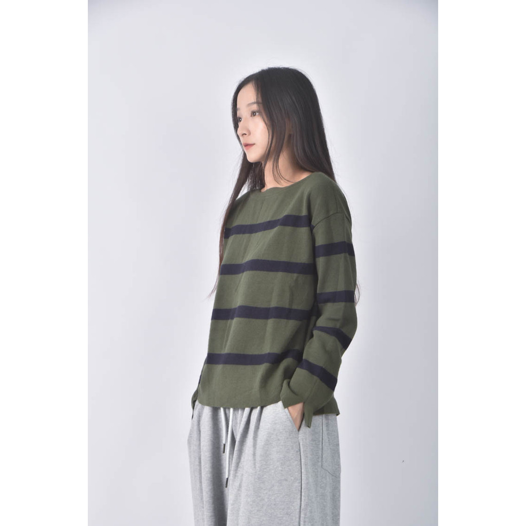 (XL) untitled條紋綠色長袖上衣二手衣, , large