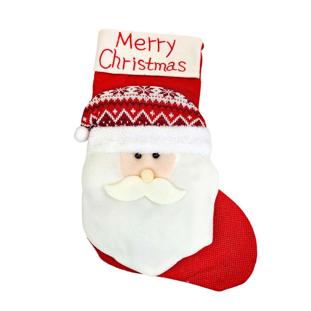 摩達客-溫暖紅白紋聖誕襪-聖誕老公款-耶誕派對交換禮物, , large