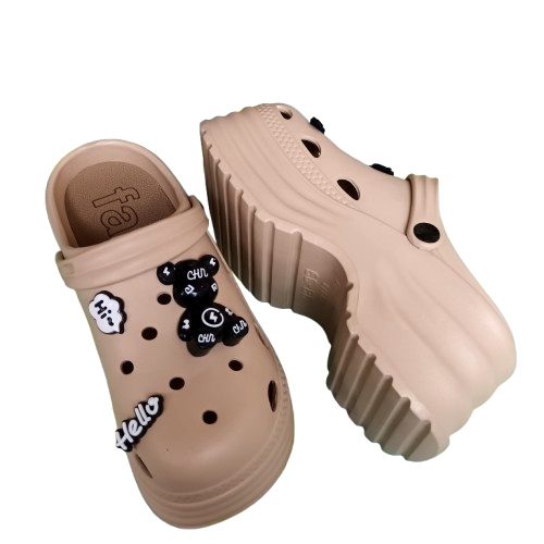 [e shoe store] Amy height-enhancing women's hole shoes/gardener shoes/waterproof slippers black 25.5CM, , large