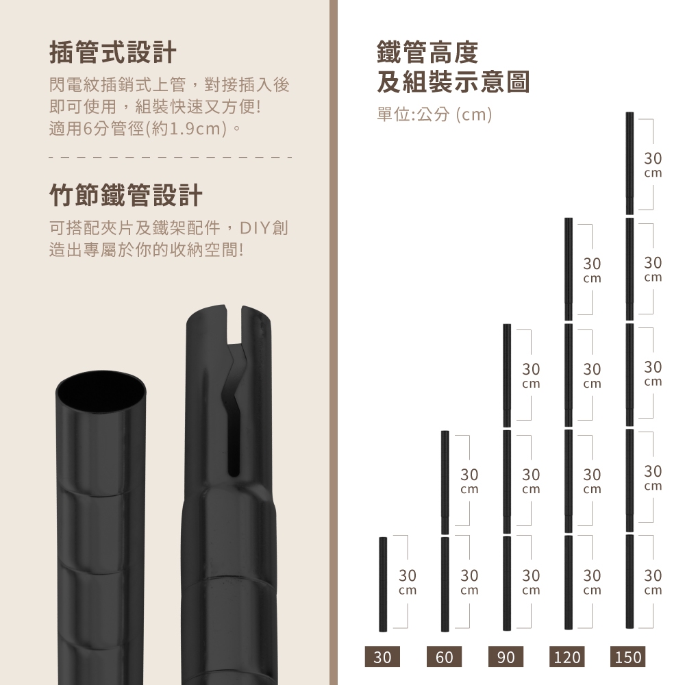 【KIWISH】35X20X60H 黑色三層架 收納架 展示架 鐵力士架 波浪架 架子 桌上置物架 鐵架 層架, , large