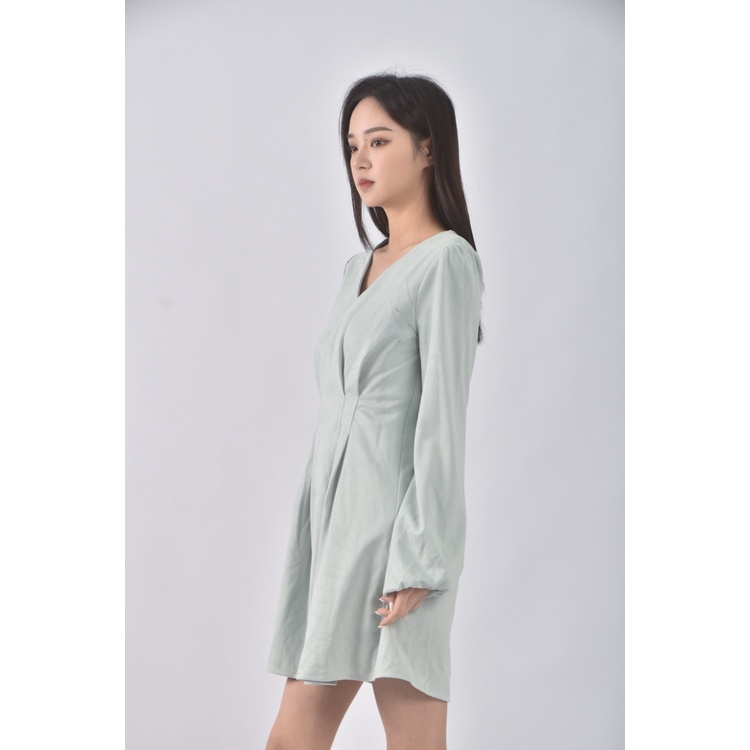 (S) air space lady質感V領綠色洋裝二手衣, , large