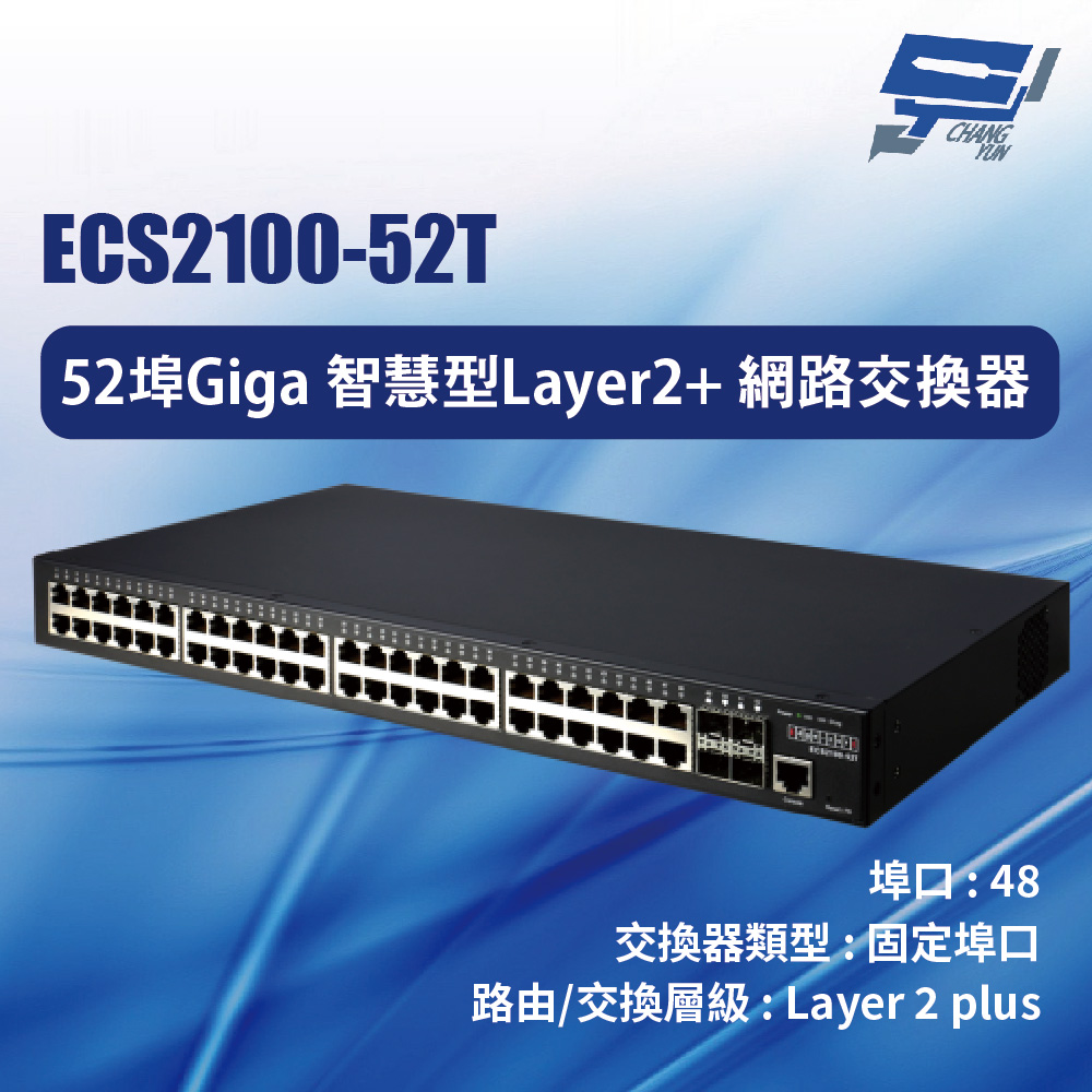 昌運監視器 Edge-corE Edgecore ECS2100-52T 52埠Giga智慧型Layer2+網路交換器, , large