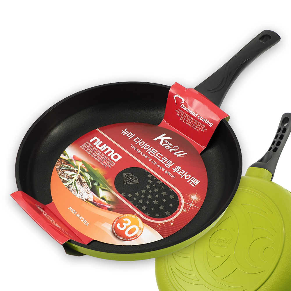 韓國Kitchenwell鑽石塗層不沾平底鍋-30cm-2支, , large