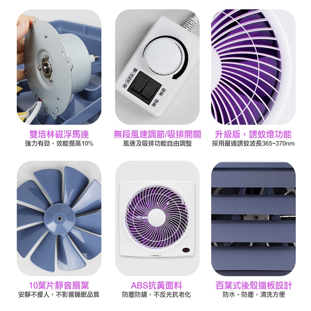 SUPAFINE Hsunfeng 14-inch Inverter DC Energy Saving Exhaust Fan with Mosquito Lamp Function HFB-K7314, , large