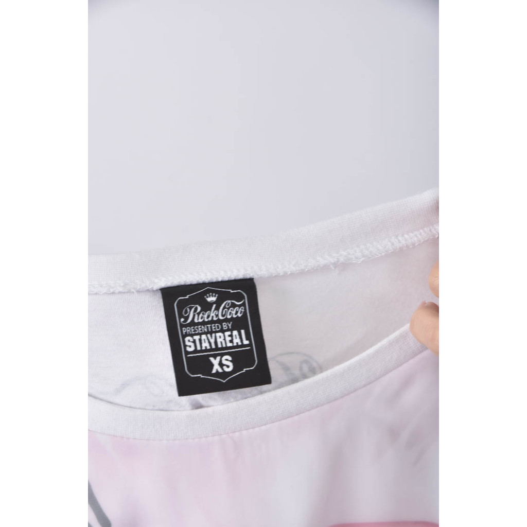 (XS（含）以下) rockcoco棉質純棉白色短袖上衣二手衣, , large