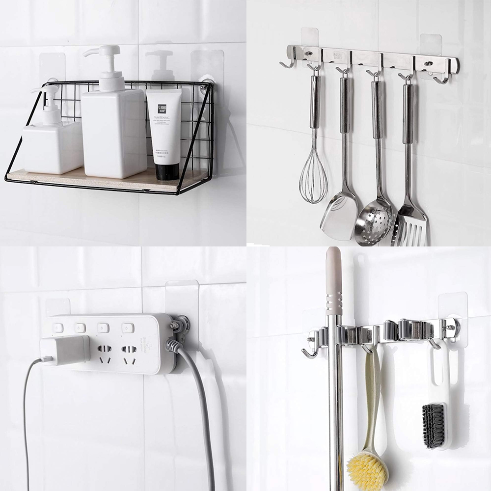 G+ Home No-Assembly Heavy-Duty Large Adhesive Screw Hook Set (6 pcs, 8&times;8 cm) &ndash; 8mm Silver, , large