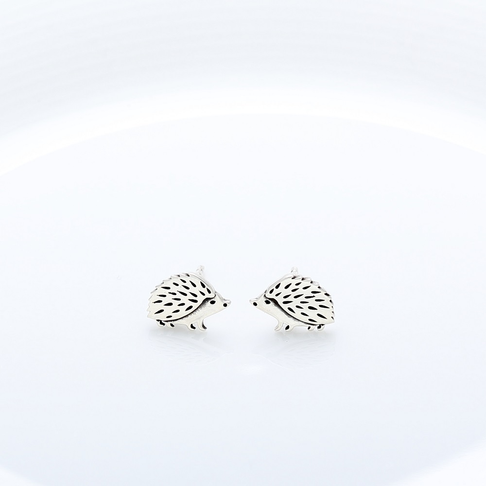 【Angel & Me】刺蝟 Hedgehog s925純銀耳環 生日禮物 情人節送禮, , large