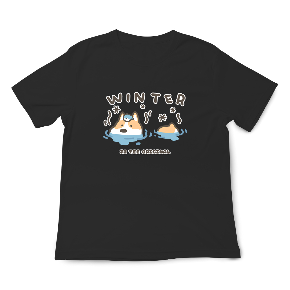 JZ TEE 柯基-溫泉 印花短袖T恤, , large