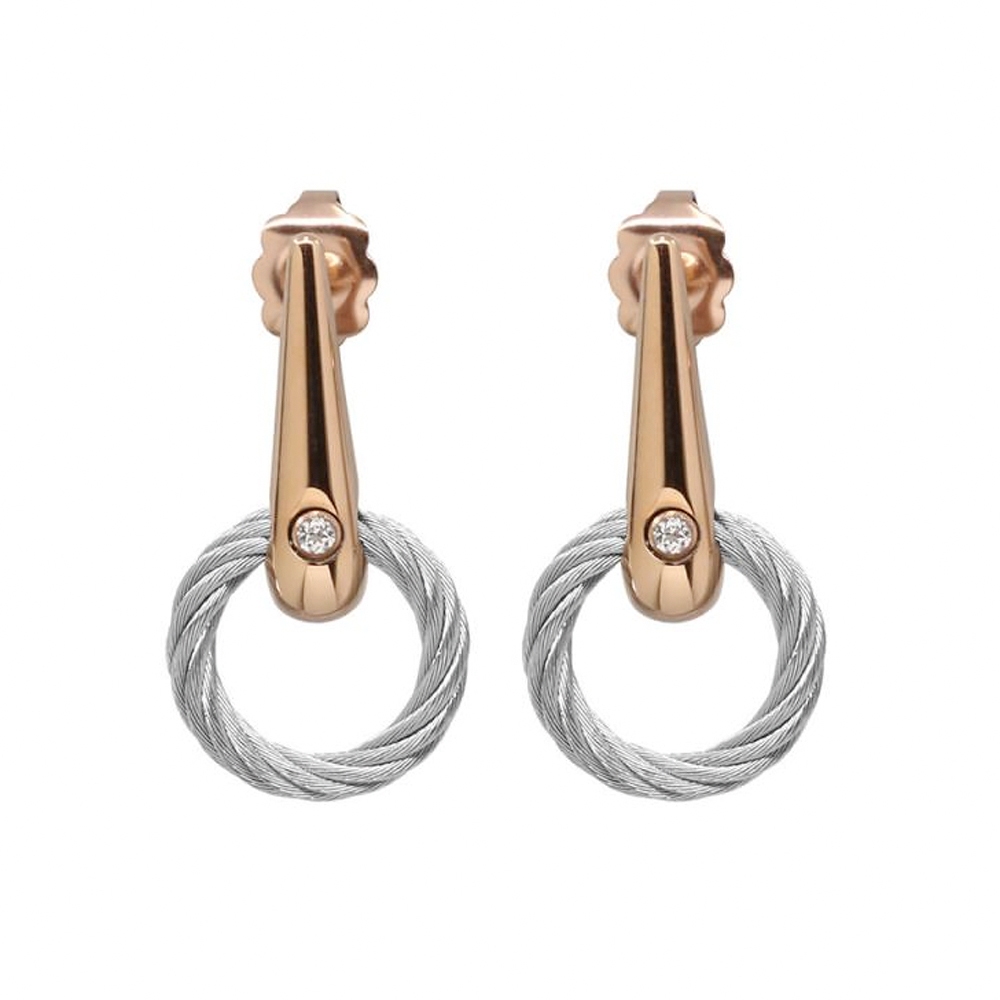 CHARRIOL 夏利豪 INFINITY ZEN 鋼索耳環 送禮推薦 03-102-1232-1, , large