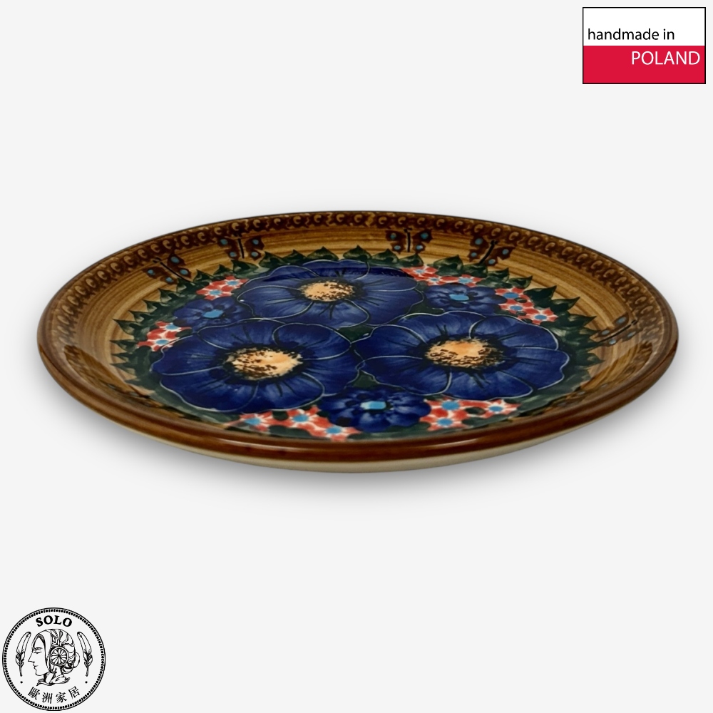 【SOLO Vintage】Cerraf Polish Pottery 17cm Dessert Plate Round Plate Butterfly Whispers at Twilight Series Made in Poland, , large