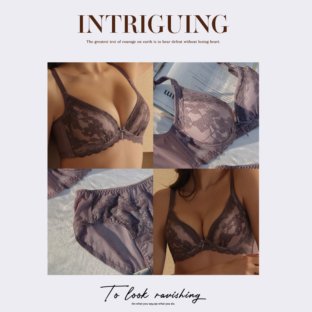 【Clany可蘭霓】戀慕時光 抑菌石墨烯蕾絲中腰M-XL內褲 可可紫 3035-15, , large