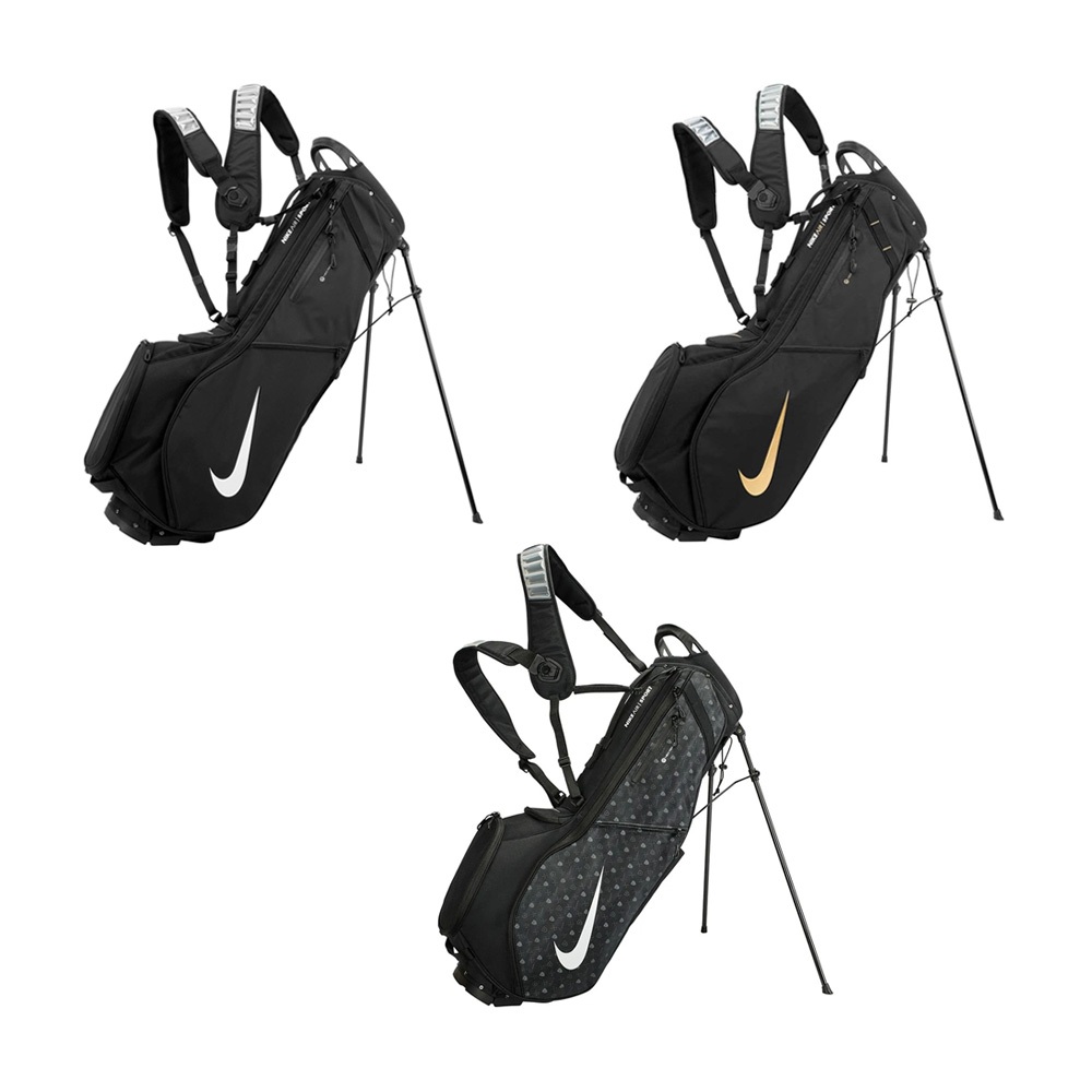 NIKE AIR SPORT 2 腳架袋 球桿袋 高爾夫球袋 4格 防水罩 雙背帶 可拆球袋 耐用束帶 黑 黑金 鐵灰