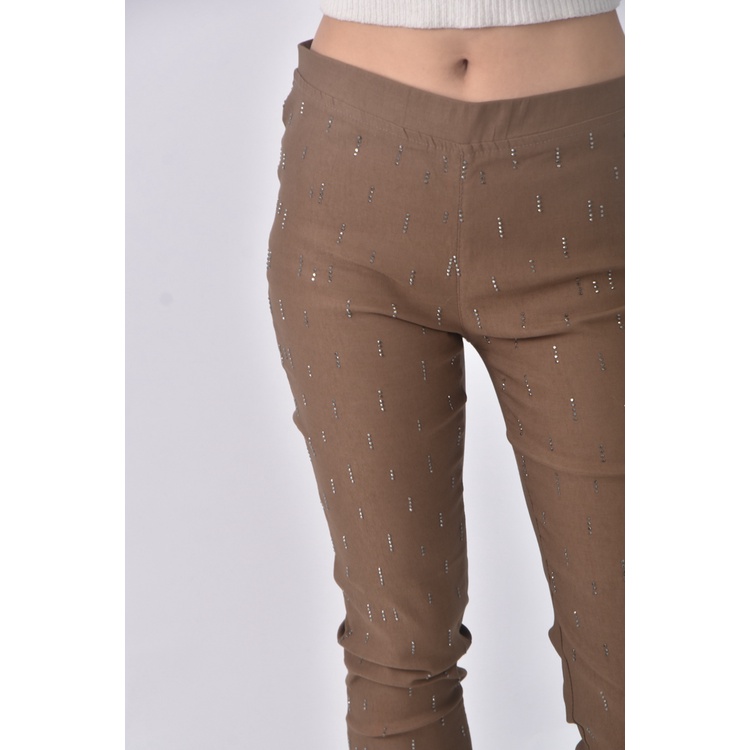 (L) ywo28棉質貼鑽黃色長褲二手衣, , large