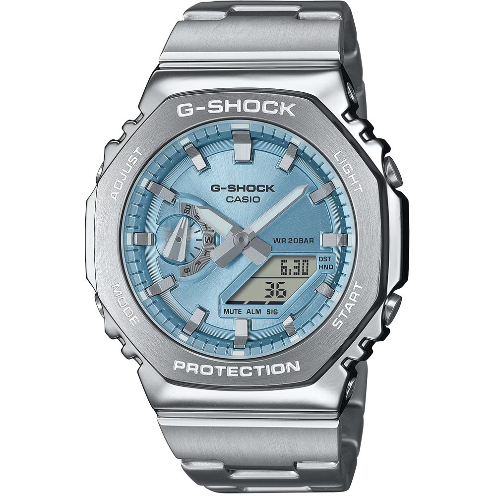 CASIO 卡西歐 G-SHOCK 金屬光系列八角雙顯電子錶手錶 GM-2110D-2A, , large