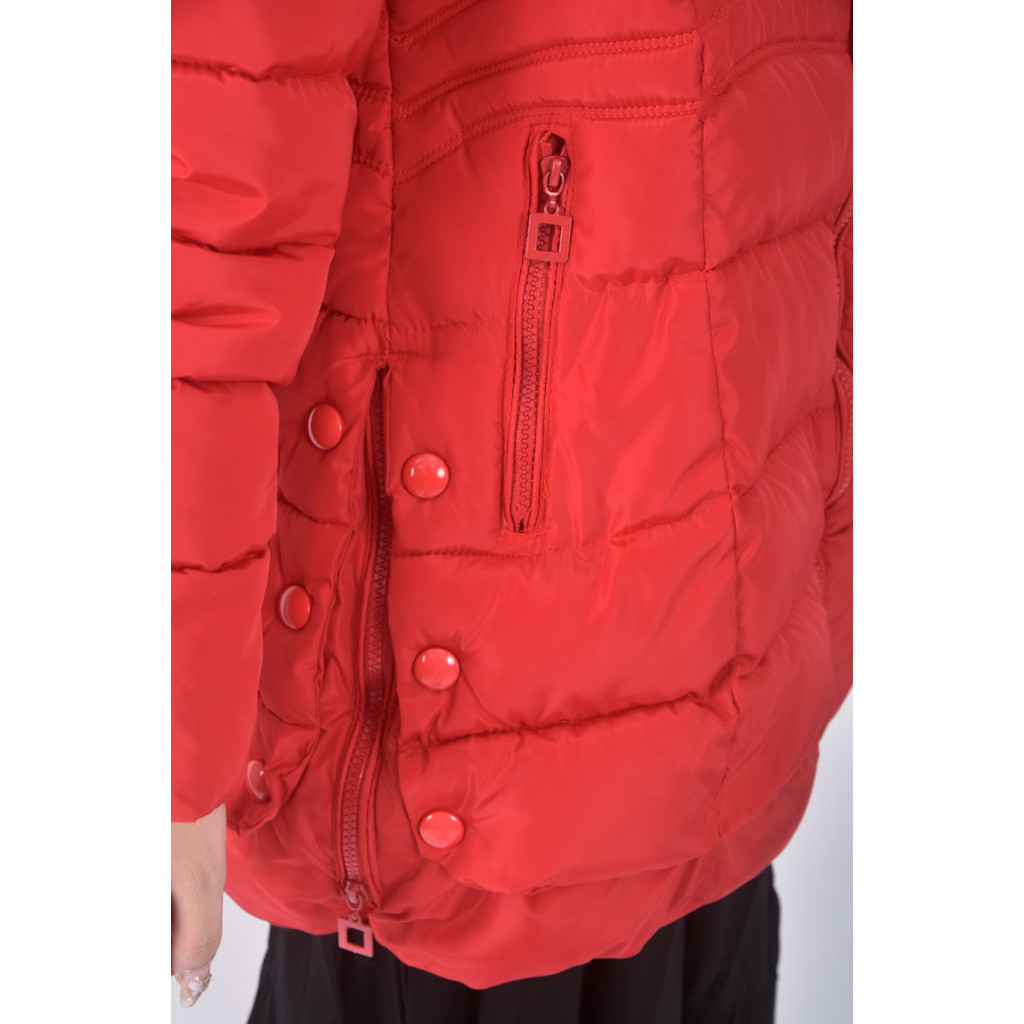 (2XL) xin xin長版面包紅色外套二手衣, , large