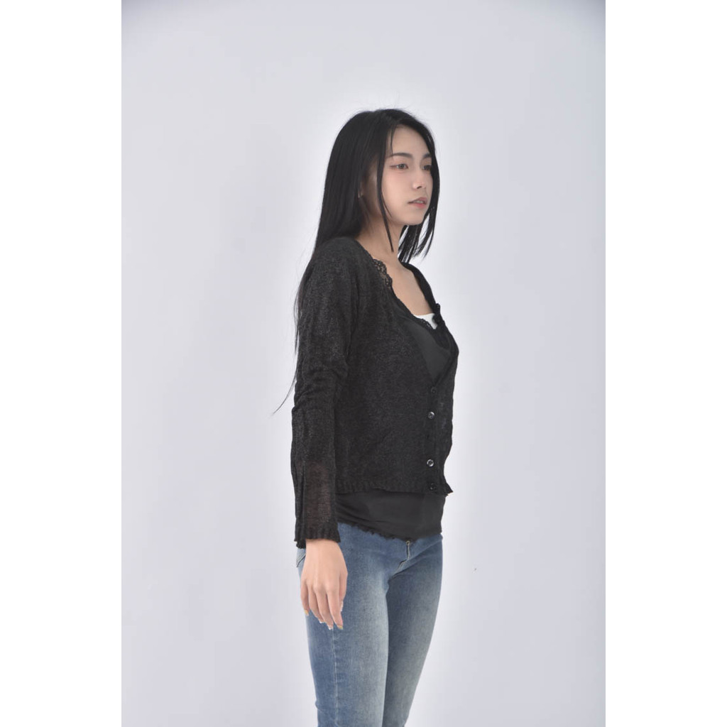 (S) liviana conti兩件式黑色長袖上衣二手衣, , large