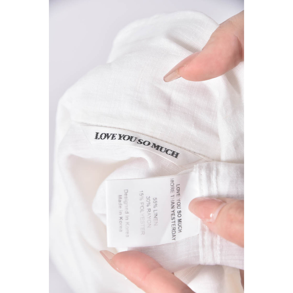 (XL) love you so much排扣白色長袖上衣二手衣, , large