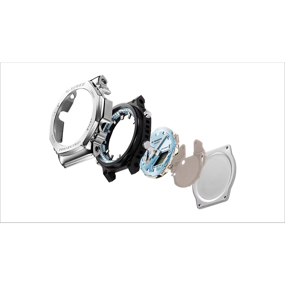 CASIO 卡西歐 G-SHOCK 金屬光系列八角雙顯電子錶手錶 GM-2110D-2A, , large