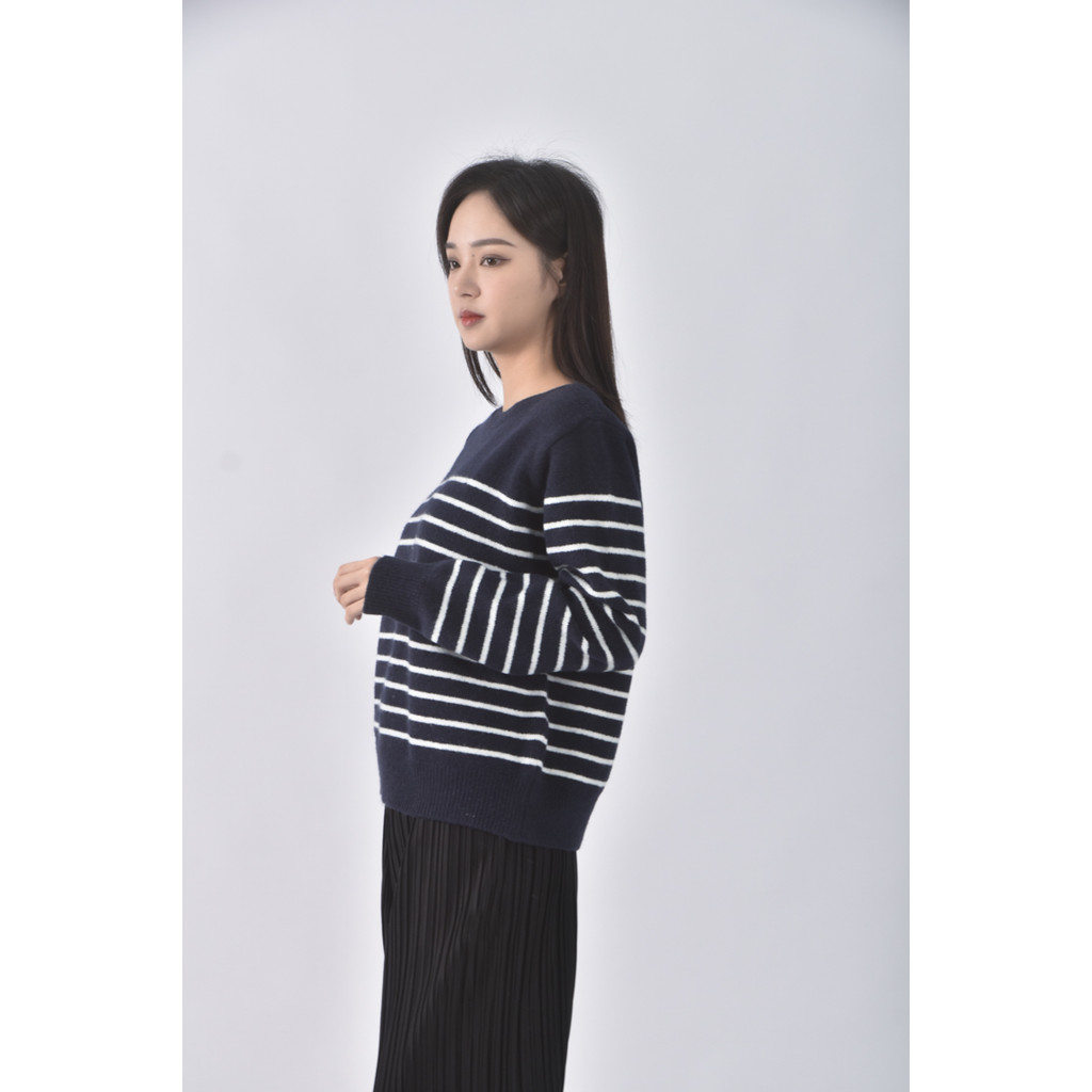 (S) most standing韓牌質感條紋藍色毛衣二手衣, , large