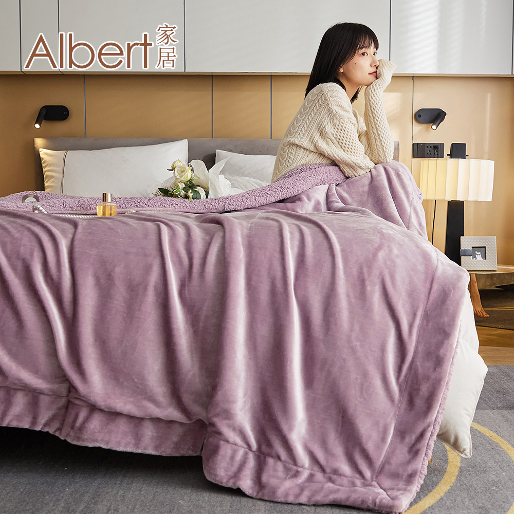 【Albert bedding】Flannelblanket_TaroPurple, , large