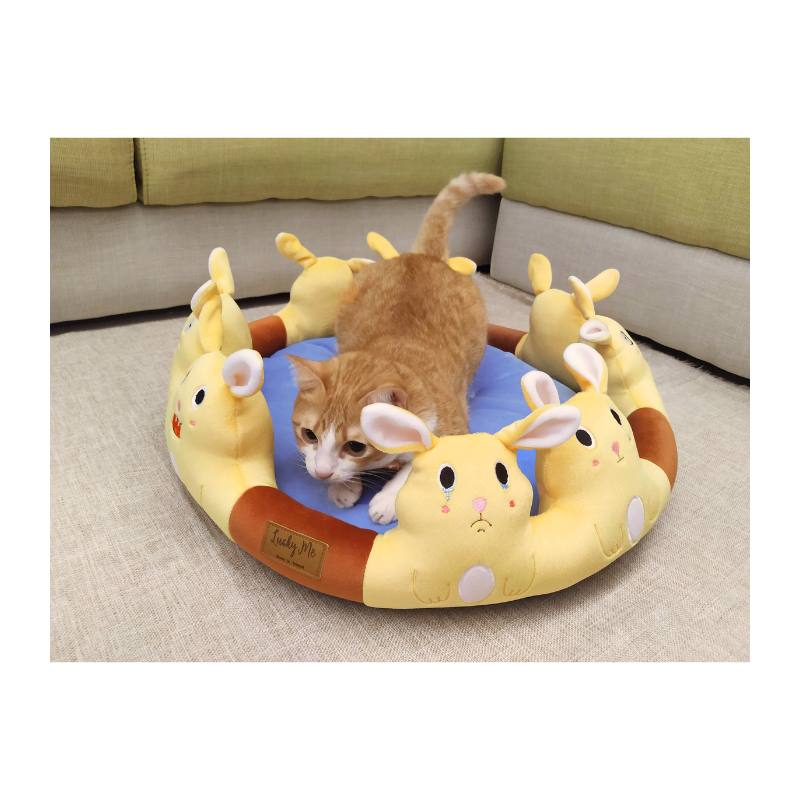 Pet bed with cute animal theme, , large