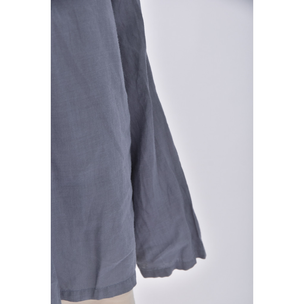 (XL) net質感西裝圓領藍色長袖上衣二手衣, , large