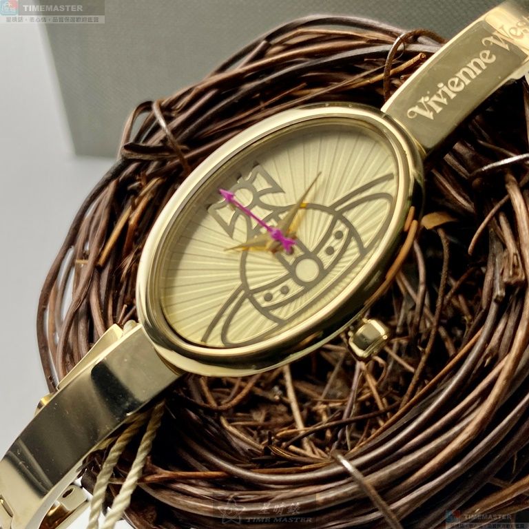 [星晴錶業]Vivienne Westwood手錶,22mm, 32mm,VW00008白金色錶面銀錶殼金色精鋼錶帶款, , large