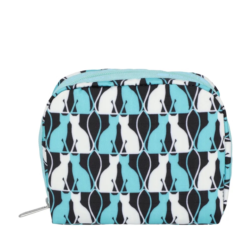 LeSportsac  SQUARE COSMETIC 方形化妝包 - 鏡中貓影, , large