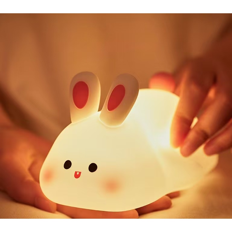 趴趴兔夜燈 【多規格可選】遙控款拍拍兔夜燈 升級款 七彩功能 拍拍操作 電量顯示 遙控器操作 兔子夜燈 禮物 生日禮物 交換, , large