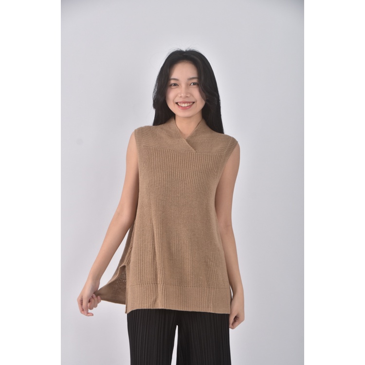 (S) vicky質感無袖杏色上衣二手衣, , large