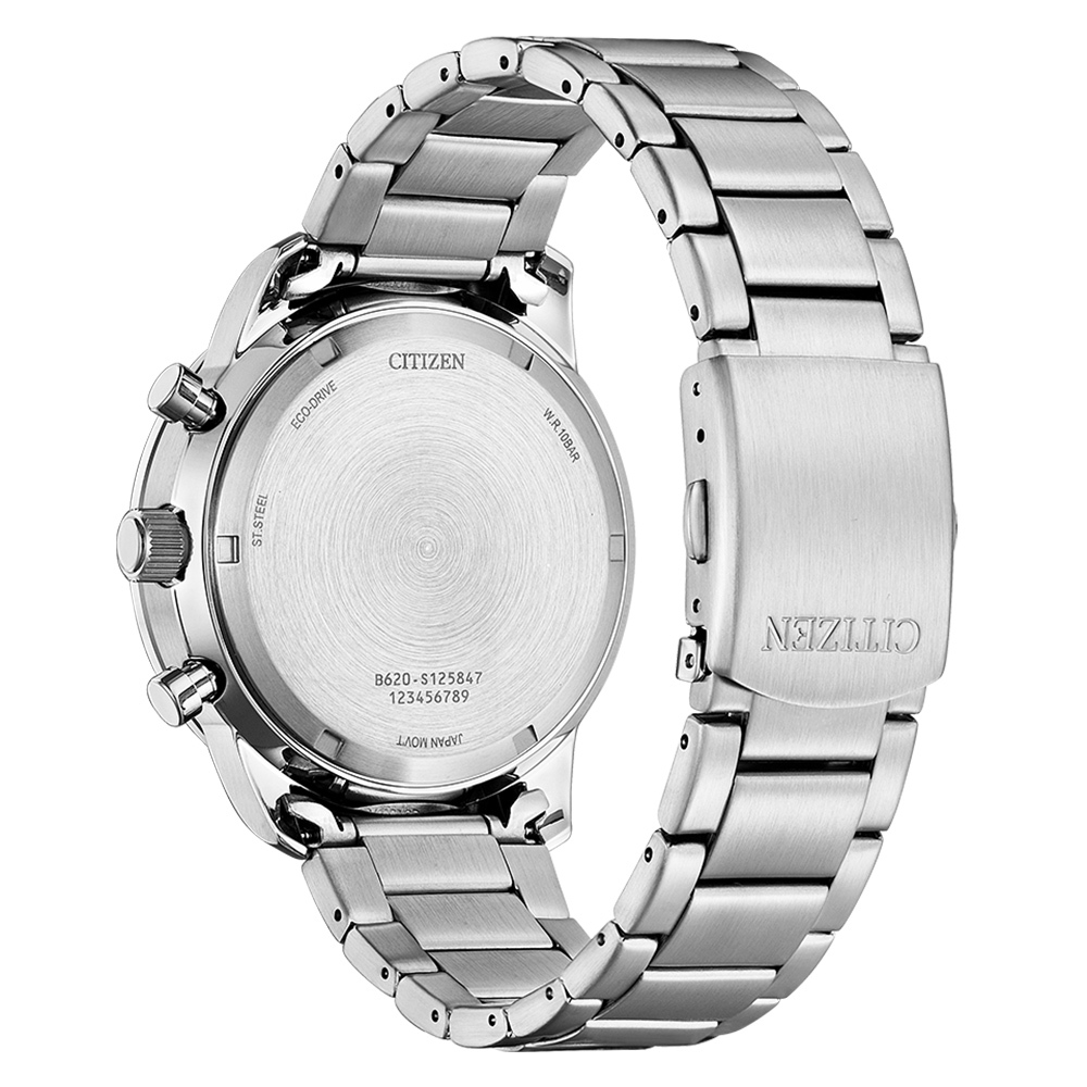 CITIZEN 星辰 賽車風格光動能三眼計時手錶 CA4500-91L, , large