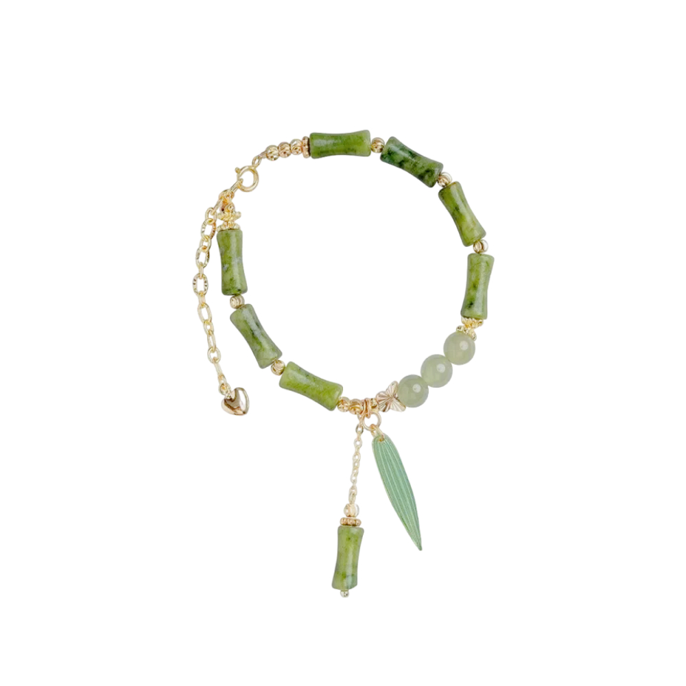 【A&R】招財開運 天然和田玉+竹節橄欖石手鍊附精美禮盒, , large