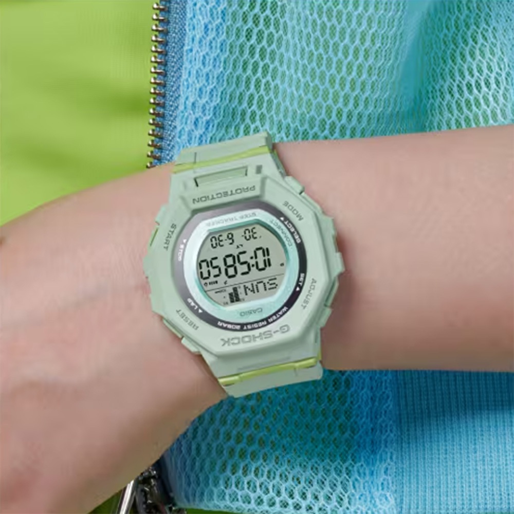 CASIO 卡西歐 G-SHOCK 計步藍芽手錶 柔和色調女錶 GMD-B300-3, , large
