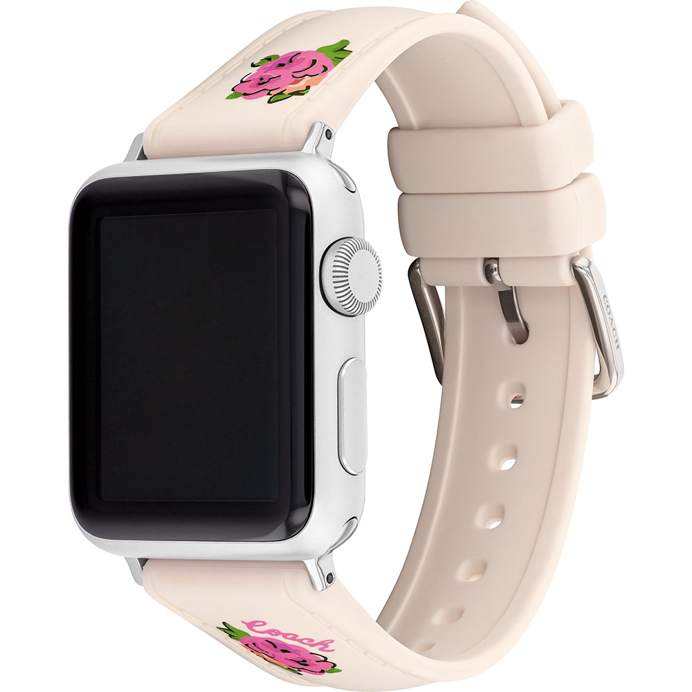 COACH Apple Watch 錶帶 38/40/41mm適用 優雅花朵 矽膠錶帶(不含手錶), , large