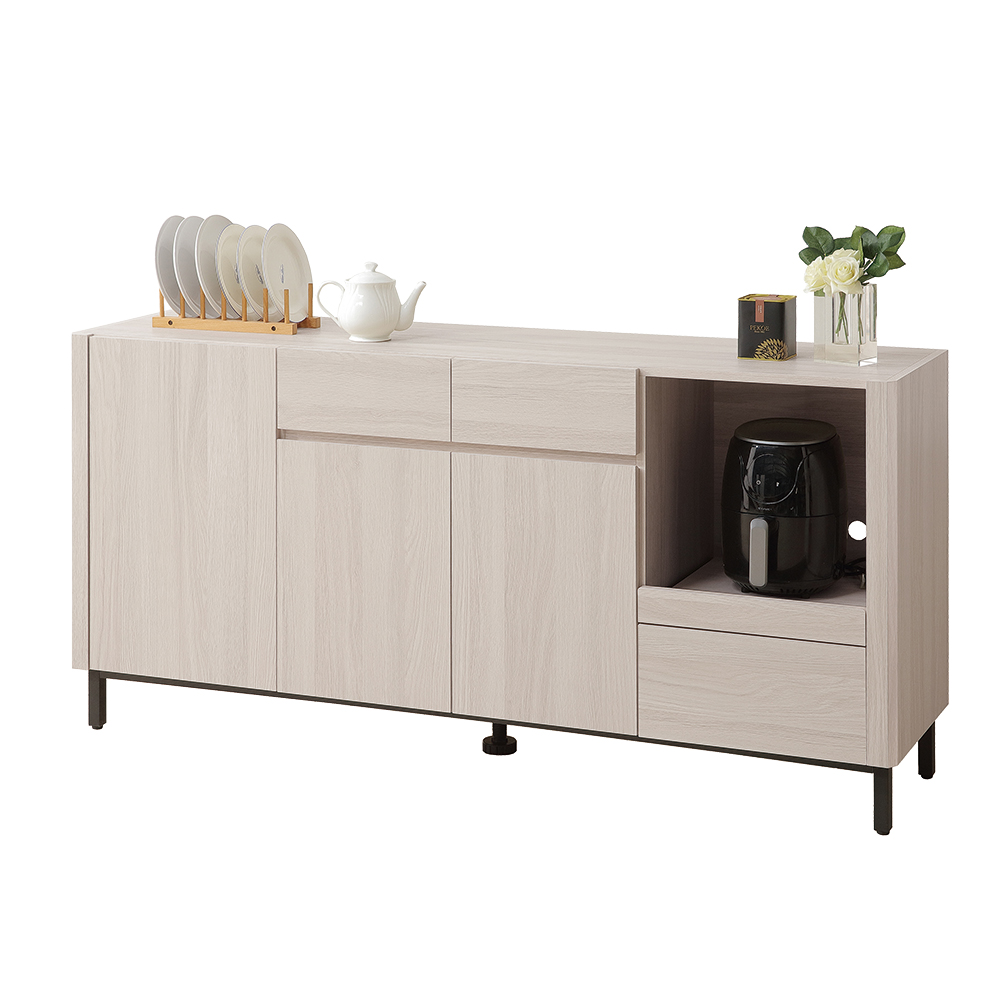 【唯熙傢俱】馬修斯橡木白5.3尺餐櫃