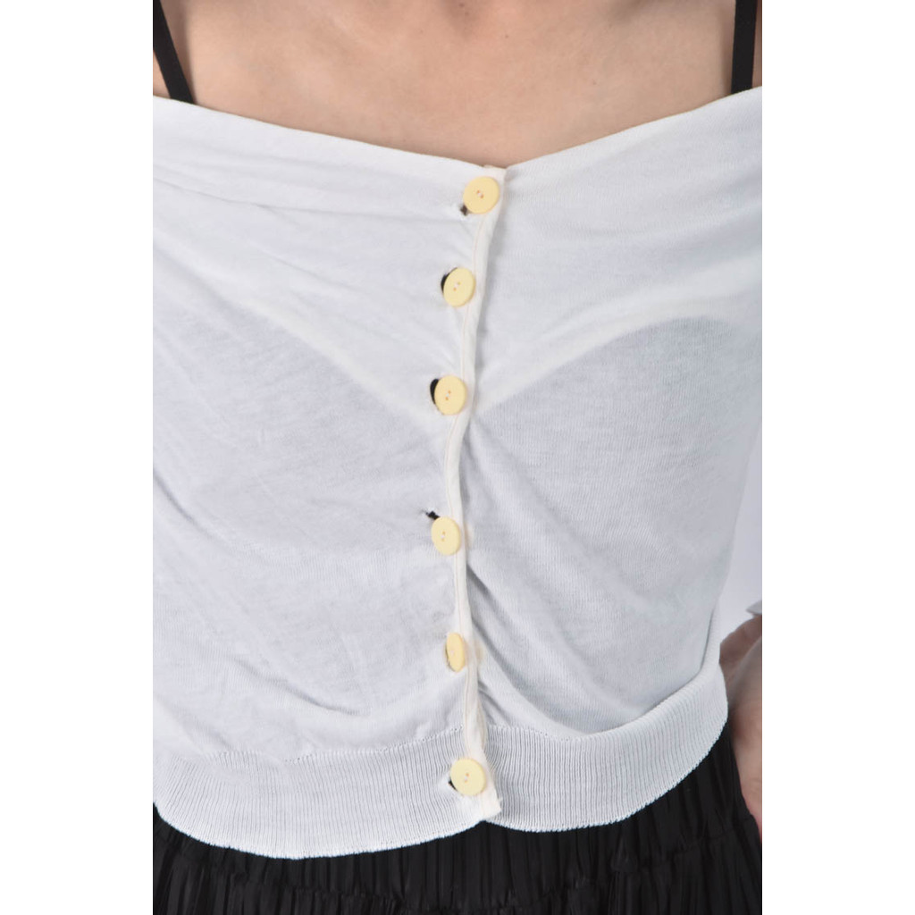 (M) 排扣白色外套二手衣, , large