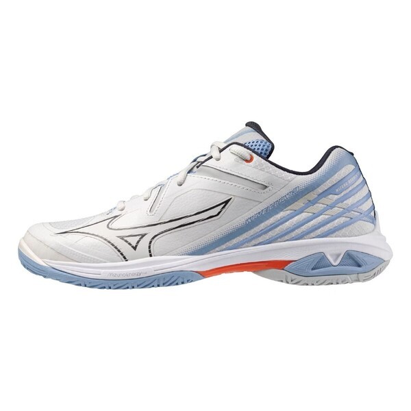 Mizuno Wave Claw 3 男女 羽球鞋 寬楦 室內運動 支撐 抗扭 瞬移 白 水藍 [71GA244325], , large