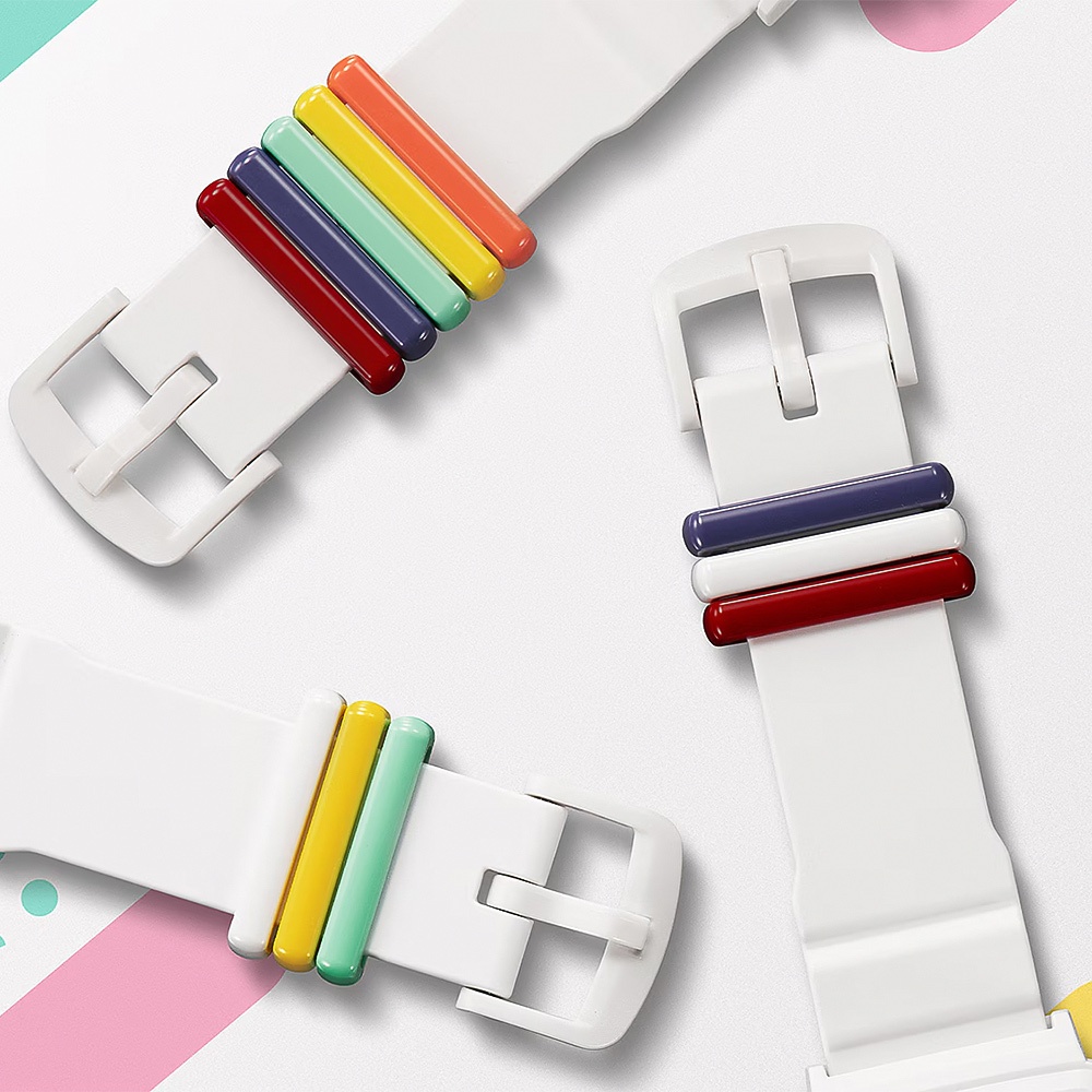 CASIO 卡西歐 BABY-G 隨附6個繽紛錶帶環 像素動畫手錶 BGD-10L-7, , large