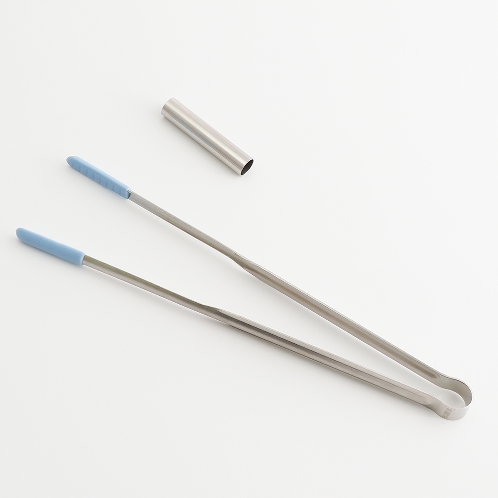 LINOX316不鏽鋼矽膠食物夾-21cm-藍色-6支, , large