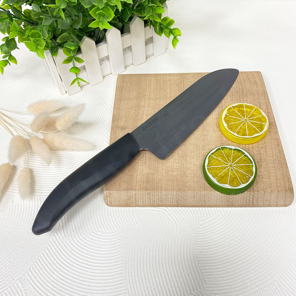 【KYOCERA京瓷】日本京瓷抗菌多功能精密陶瓷刀 料理刀 陶瓷刀 黑刀(14cm), , large