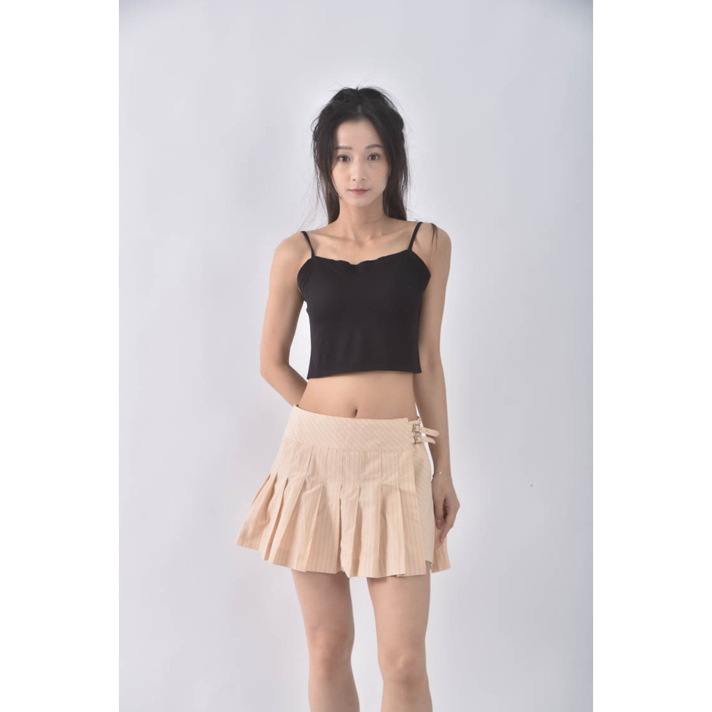 (S) 【粿粿私服】zara棉質純棉條紋橘色褲裙二手衣, , large
