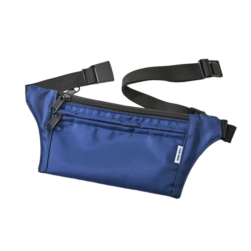 【YUN JOIN】RFID 防盜刷貼身旅行包-藍色   旅遊腰包 運動腰包 胸包 隱形包 防盜 防竊 護照包, , large