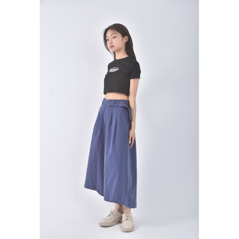 (L) cantwo高腰質感寬藍色長褲二手衣, , large