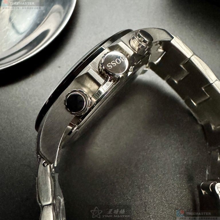 [星晴錶業]BOSS手錶,44mm,HB1513875白色錶面銀錶殼銀色精鋼錶帶款, , large