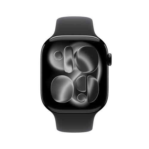 Apple Watch S11 GPS 46mm 曜石黑色鋁金屬錶殼 搭黑色運動錶帶 M/L _ 台灣公司貨 + 專用 (錶貼 & 錶套), , large